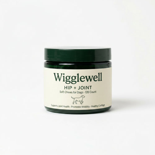 Wigglewell Hip + Joint Soft Chews � 120 count, premium apothecary jar